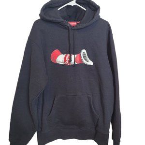 Supreme Dr Seuss Cat in the Hat  Hoodie 2018 Black Adult Large Canada Authentic
